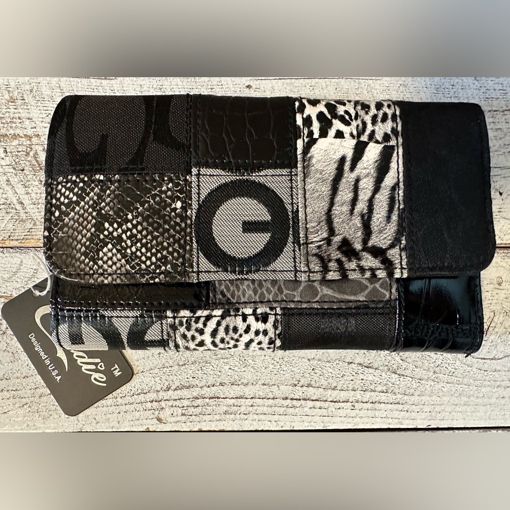 Animal Print Patchwork Trifold Wallet - NWT